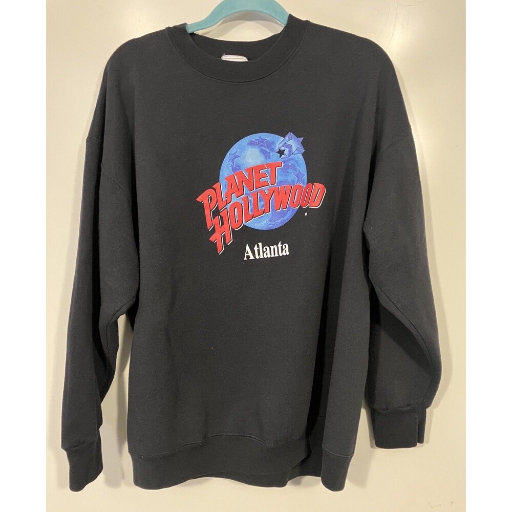 Vintage Planet Hollywood Atlanta Sweatshirt Black 2XL Made In USA